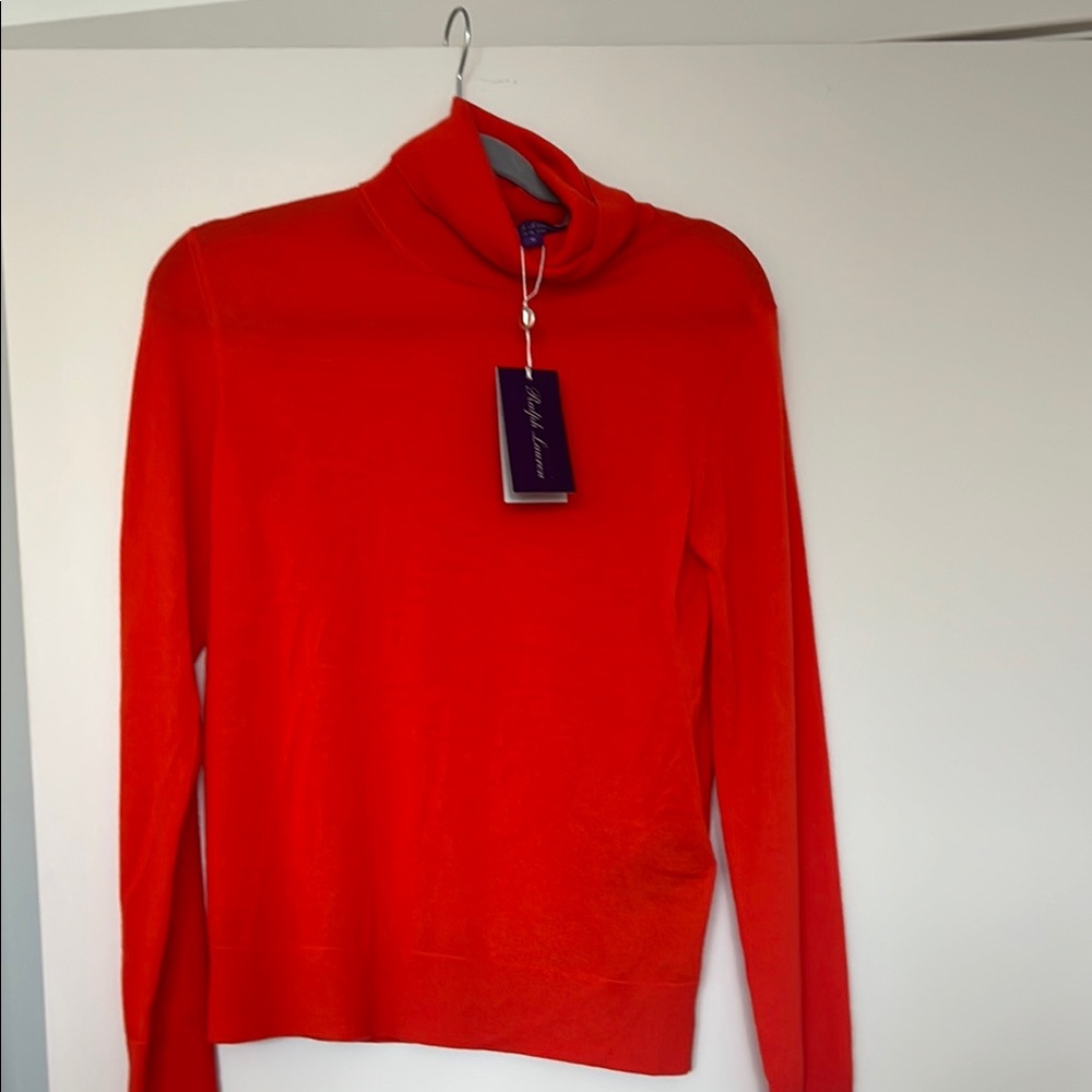 Ralph Lauren Purple Label Cowl Neck Sweater with Fine-Knit Texture